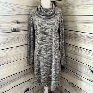 The Limited Heather Grey Velour Cowl Neck Sweater Sweatshirt Dress Medium